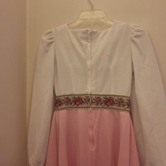 60s Vicky Vaughn Empire Waist Maxi Long Dress (Junior) Party Prom Bridesmaid - Picture 9 of 9